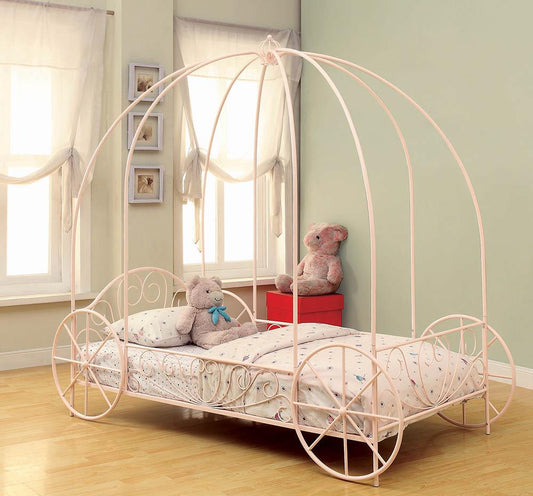 Massi - Massi Twin Canopy Bed Powder Pink