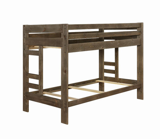 Wrangle Hill - Wrangle Hill Twin over Twin Bunk Bed Gun Smoke