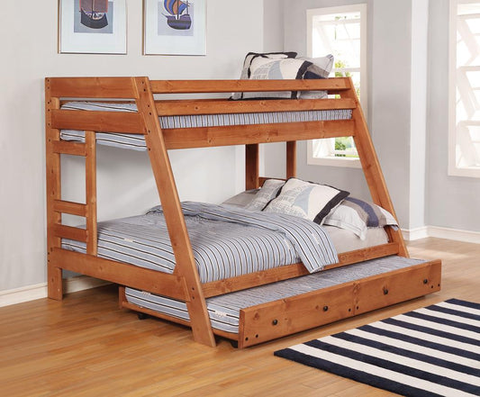 Wrangle Hill - Wrangle Hill Trundle with Bunkie Mattress Amber Wash
