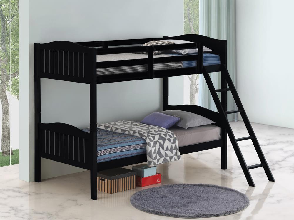 Littleton - Arlo Twin/Twin Bunk Bed with Ladder Black