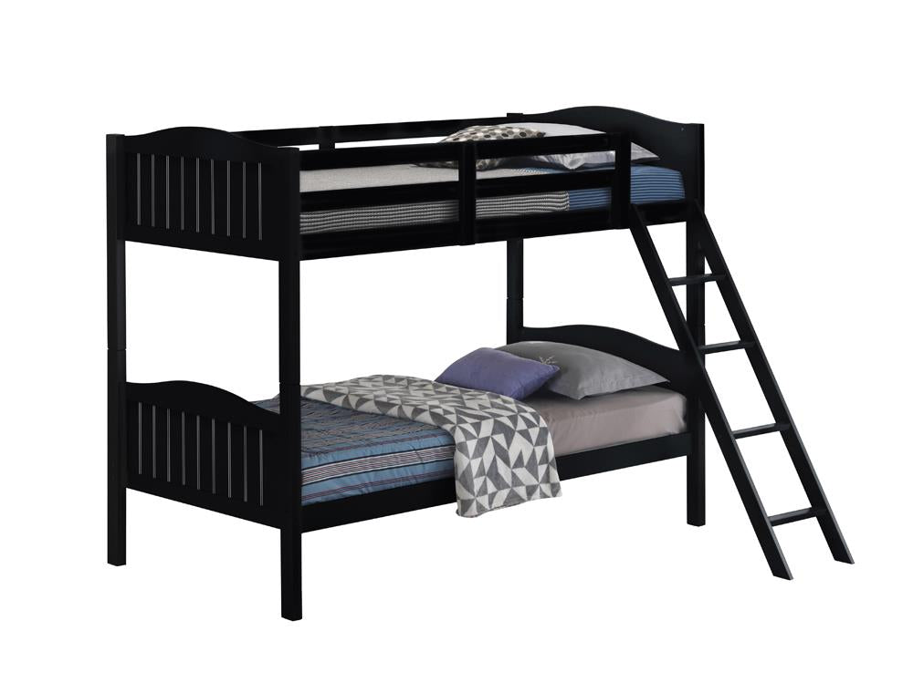 Littleton - Arlo Twin/Twin Bunk Bed with Ladder Black