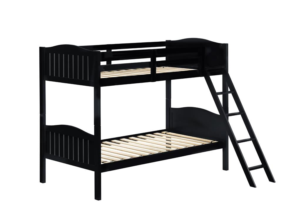Littleton - Arlo Twin/Twin Bunk Bed with Ladder Black