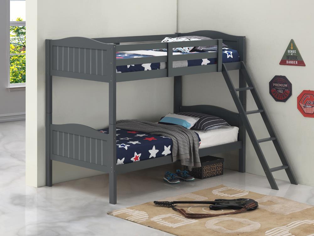 Littleton - Arlo Twin/Twin Bunk Bed with Ladder Grey