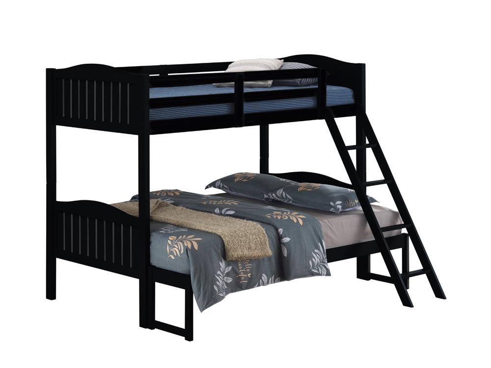 Littleton - Arlo Twin/Full Bunk Bed with Ladder Black