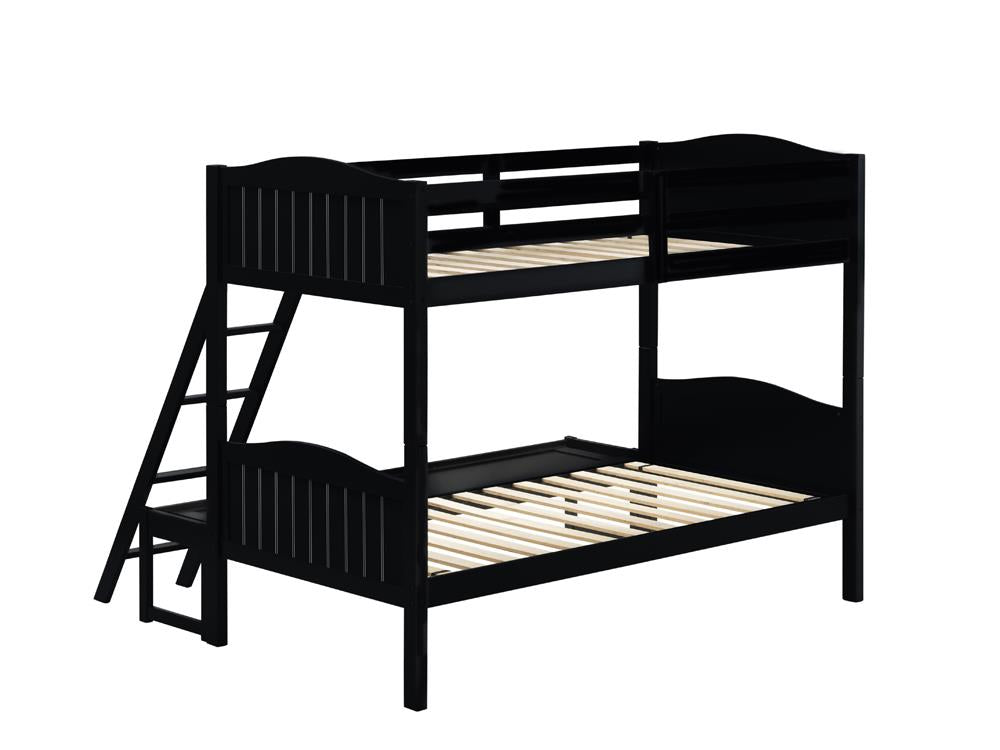 Littleton - Arlo Twin/Full Bunk Bed with Ladder Black