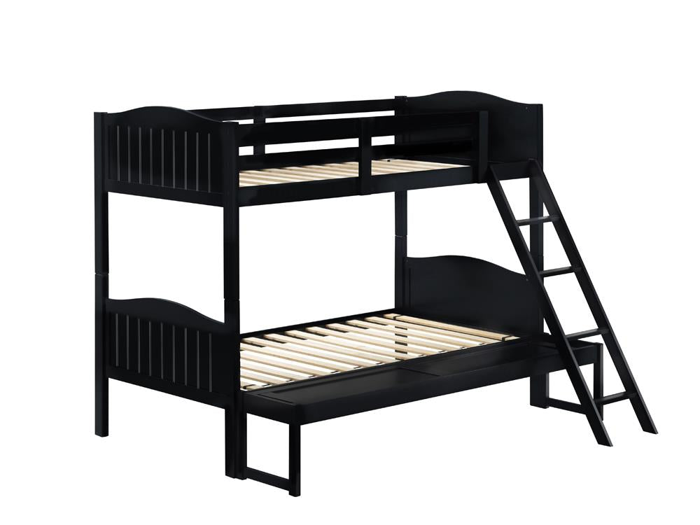 Littleton - Arlo Twin/Full Bunk Bed with Ladder Black