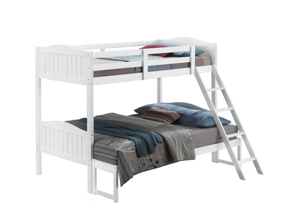 Littleton - Arlo Twin/Full Bunk Bed with Ladder White