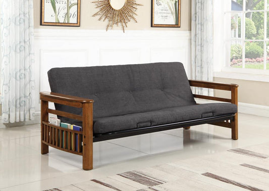 Toulouse - Toulouse Futon Frame with Magazine Racks Warm Brown