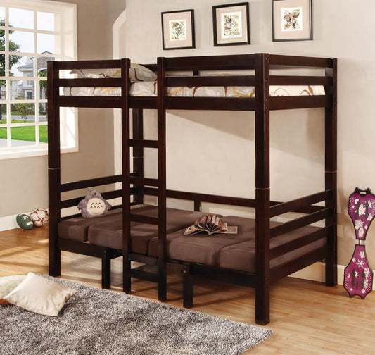 Joaquin Convertible Bunk Bed - Joaquin Twin over Twin Convertible Loft Bed Brown