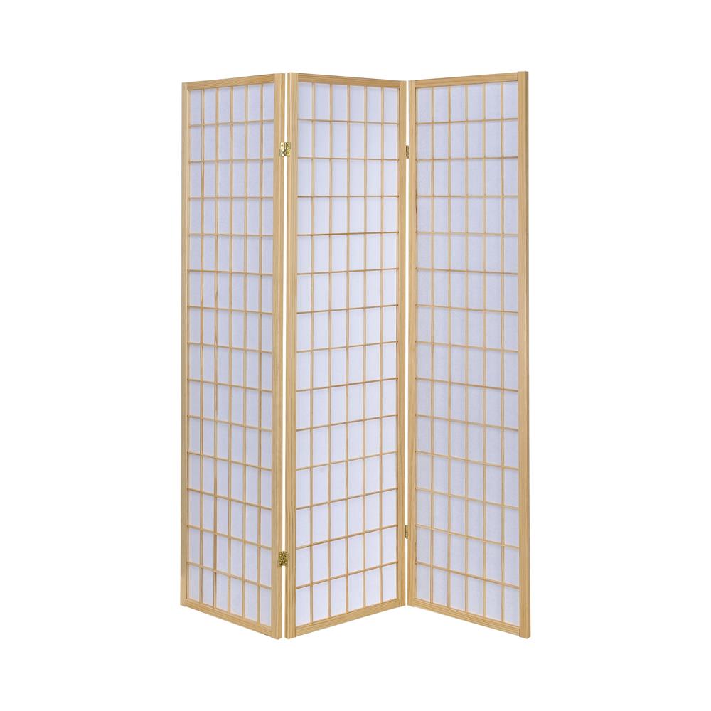 Carrie - Carrie 3-panel Folding Screen Natural and White