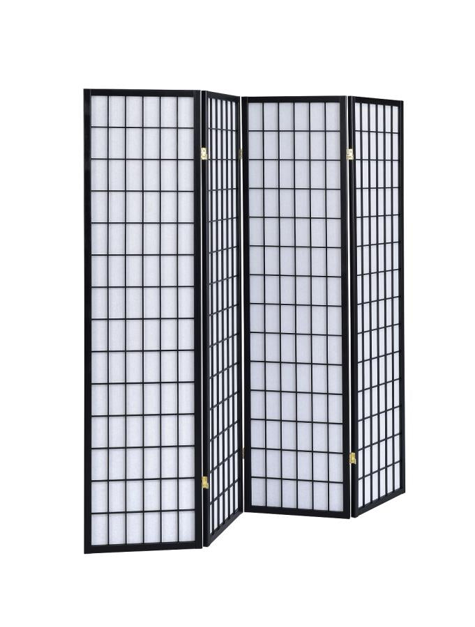 Roberto - Roberto 4-panel Folding Screen Black and White