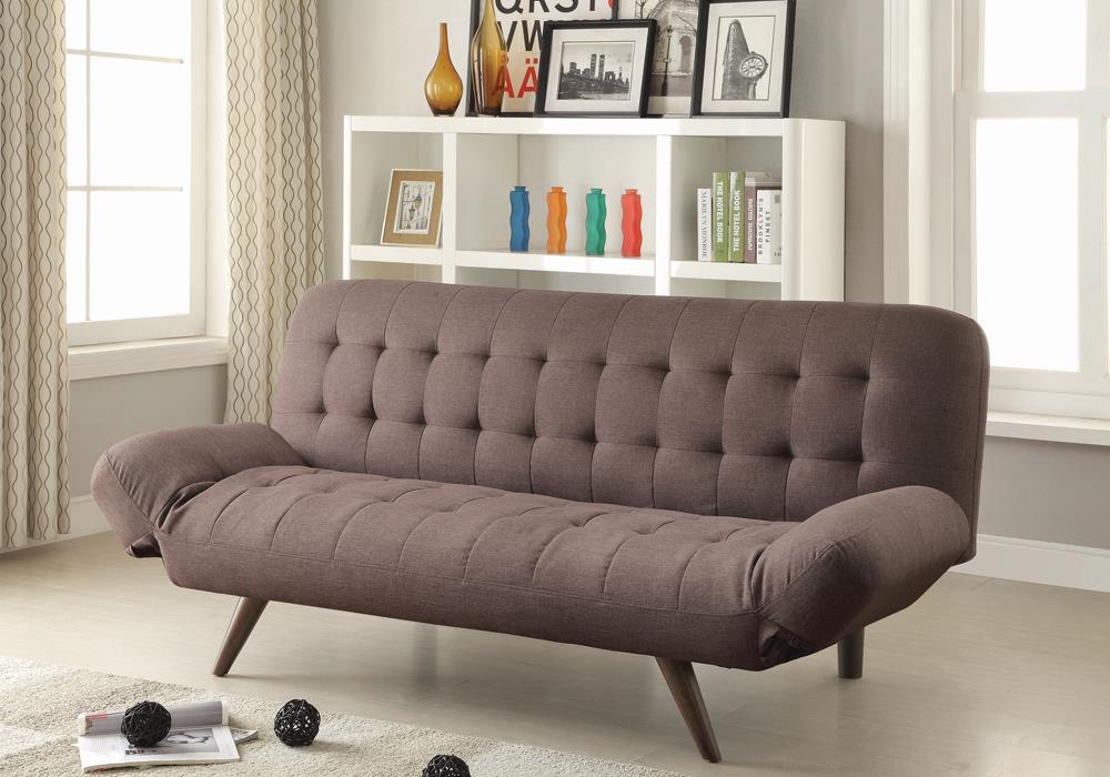 Janet - Janet Tufted Sofa Bed with Adjustable Armrest Milk Grey