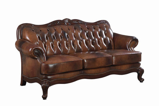 Victoria - Victoria Rolled Arm Sofa Tri-tone and Brown