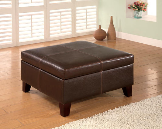 Hunter - Square Storage Ottoman Dark Brown