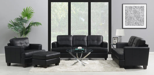 Samuel - Samuel Upholstered Tufted Living Room Set Black