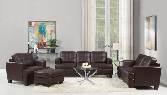 Samuel - Samuel Tufted Ottoman Dark Brown