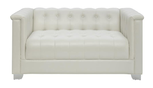 Chaviano - Chaviano Tufted Upholstered Loveseat Pearl White