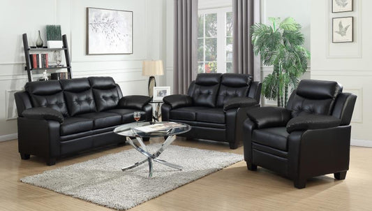 Finley - Finley Tufted Upholstered Loveseat Black