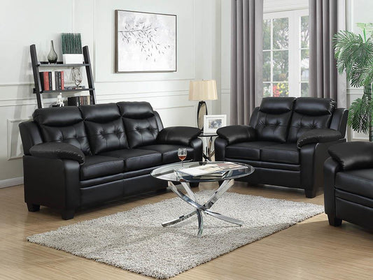 Finley - Finley Upholstered Pillow Top Arm Living Room Set Black