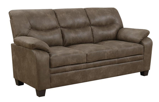 Meagan - Meagan Upholstered Sofa Brown with Pillow Top Arms