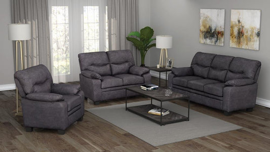 Meagan - Meagan Pillow Top Arms Upholstered Sofa Charcoal