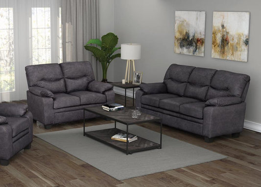 Meagan - Meagan 2-piece Pillow Top Arms Living Room Set Brown