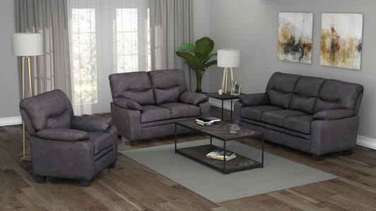 Meagan - Meagan 3-piece Pillow Top Arms Living Room Set Brown