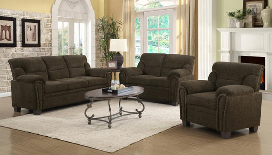 Clemintine - Clemintine Upholstered Chair with Nailhead Trim Brown