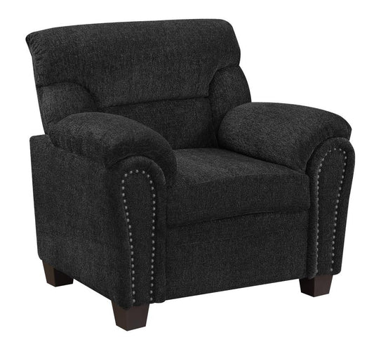 Clemintine - Clemintine Upholstered Chair with Nailhead Trim Graphite