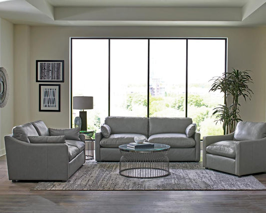 Grayson - Grayson 3-piece Sloped Arm Upholstered Living Room Set Grey