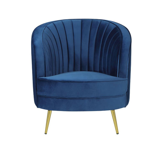 Sophia - Sophia Upholstered Vertical Channel Tufted Chair Blue