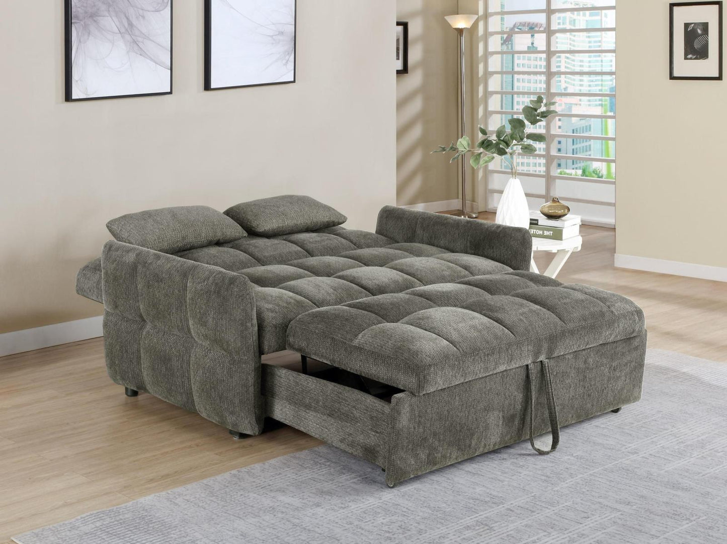 Cotswold - Cotswold Tufted Cushion Sleeper Sofa Bed Brown