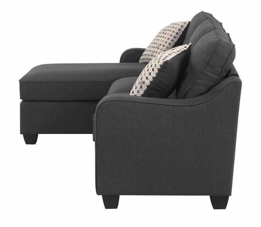 Nicolette - Nicolette Upholstered Tufted Sectional Dark Grey