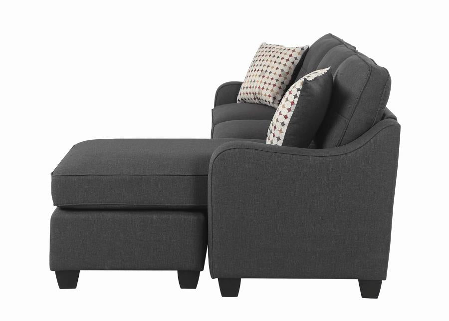 Nicolette - Nicolette Upholstered Tufted Sectional Dark Grey