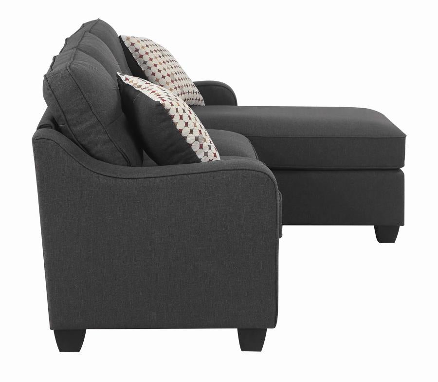 Nicolette - Nicolette Upholstered Tufted Sectional Dark Grey