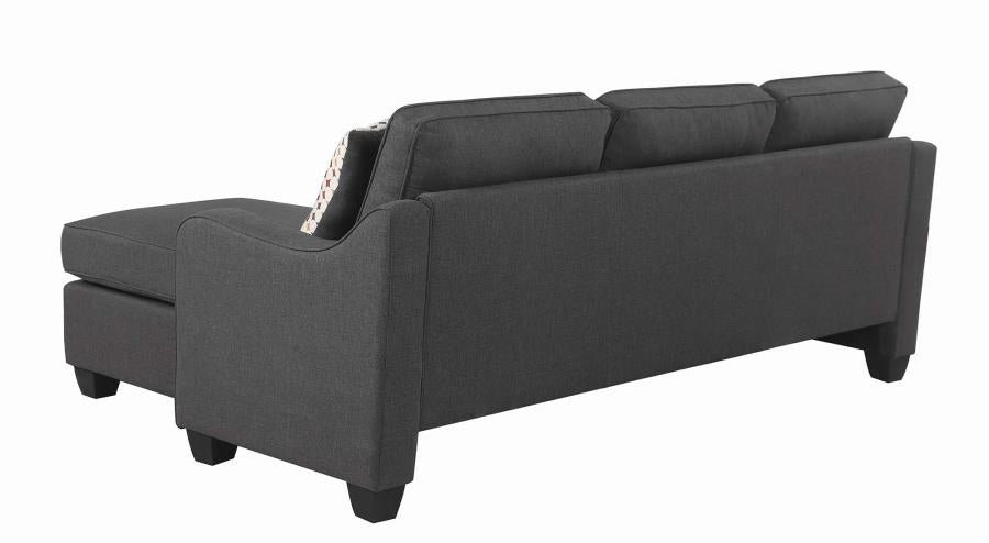Nicolette - Nicolette Upholstered Tufted Sectional Dark Grey