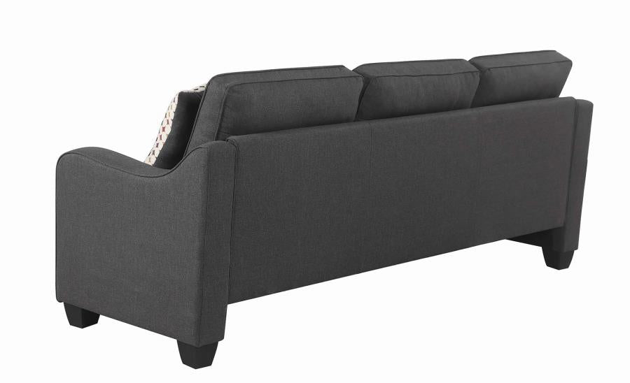 Nicolette - Nicolette Upholstered Tufted Sectional Dark Grey