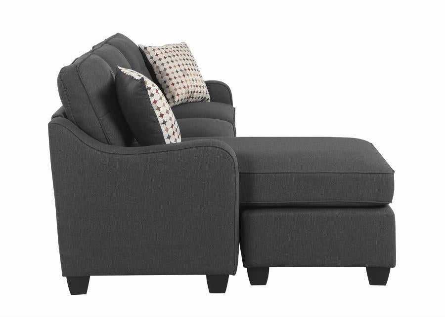 Nicolette - Nicolette Upholstered Tufted Sectional Dark Grey