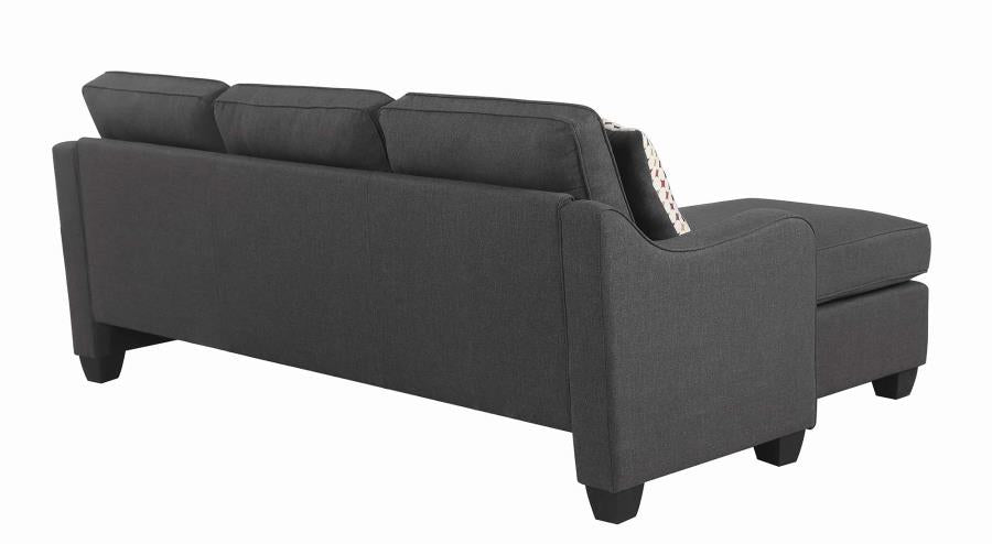 Nicolette - Nicolette Upholstered Tufted Sectional Dark Grey