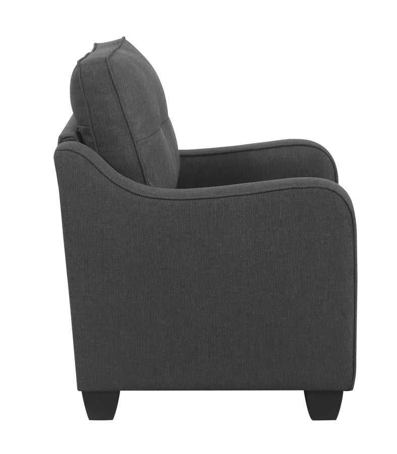 Nicolette - Nicolette Upholstered Tufted Chair Dark Grey
