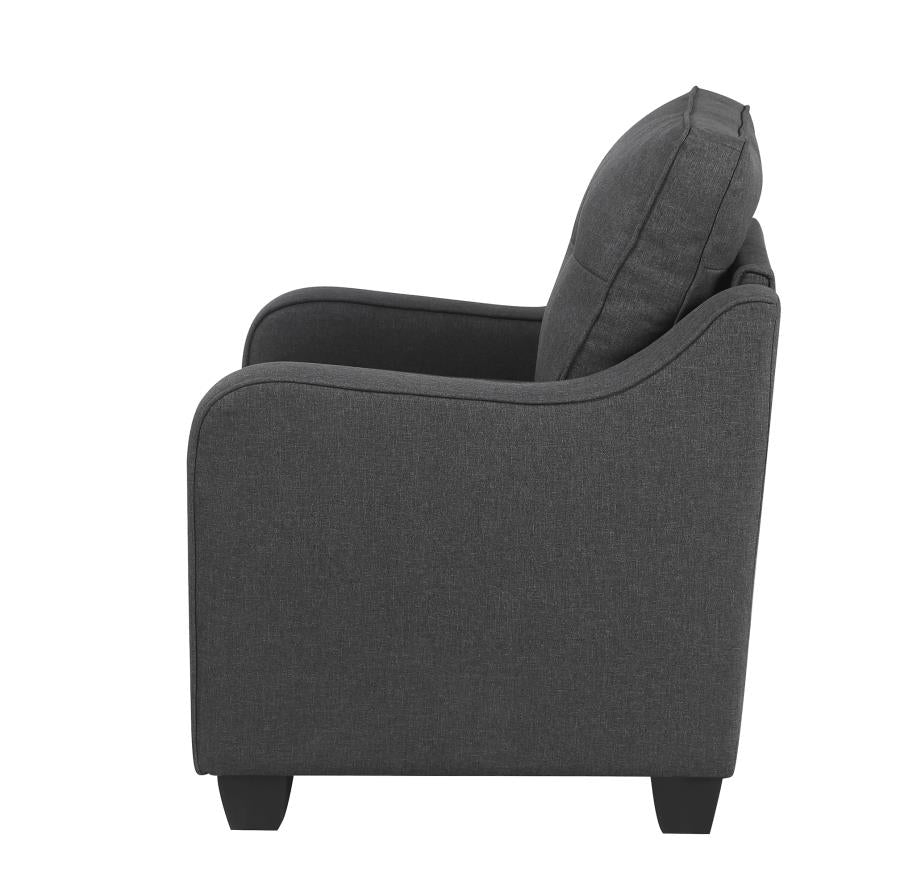 Nicolette - Nicolette Upholstered Tufted Chair Dark Grey