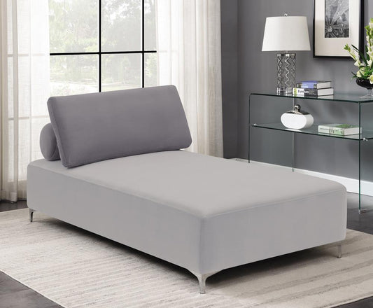Giovanni - Upholstered Accent Chaise with Removable Pillow Grey