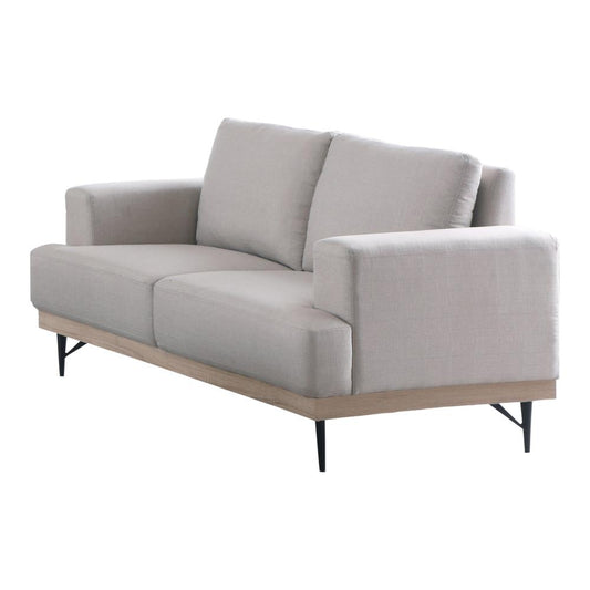 Kester - Kester Recessed Track Arm Loveseat Beige