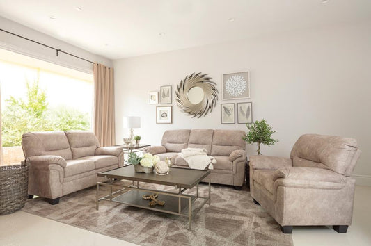 Holman - Holman 3-piece Pillow Top Arm Living Room Set Beige