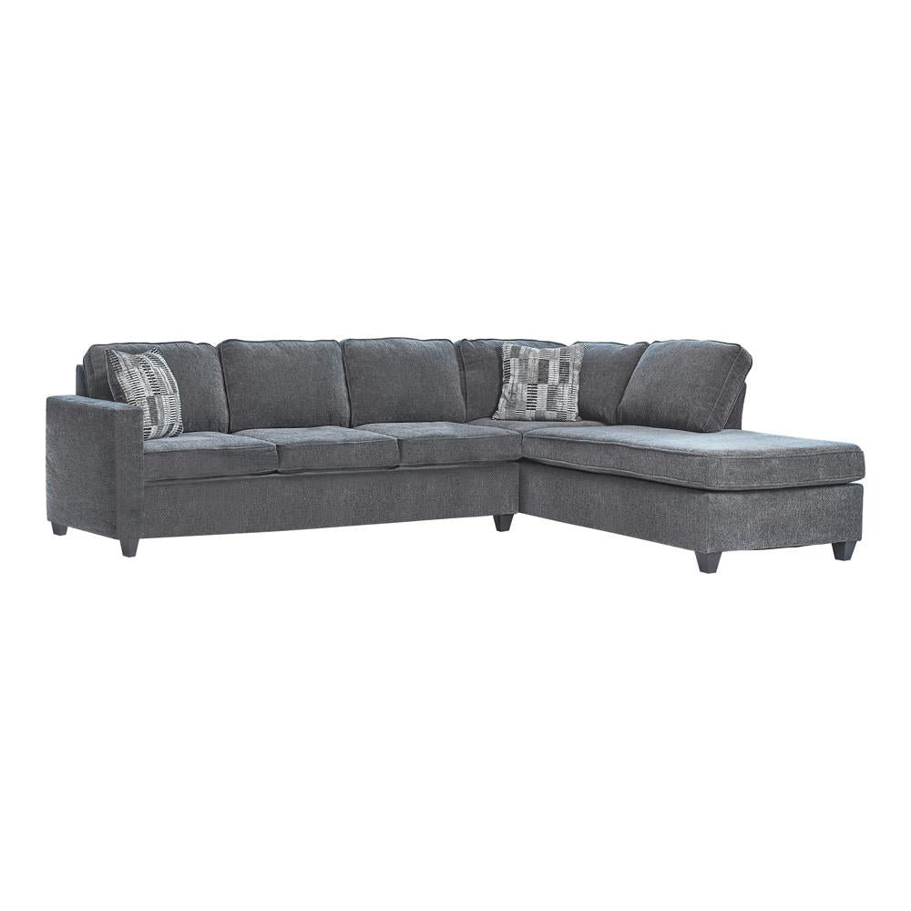 Mccord - Mccord 2-piece Cushion Back Sectional Dark Grey