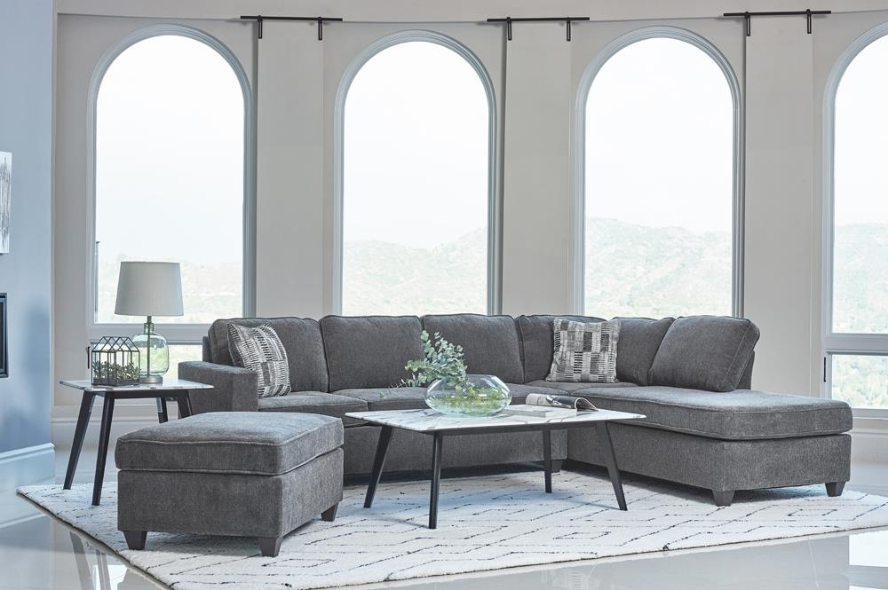 Mccord - Mccord 2-piece Cushion Back Sectional Dark Grey