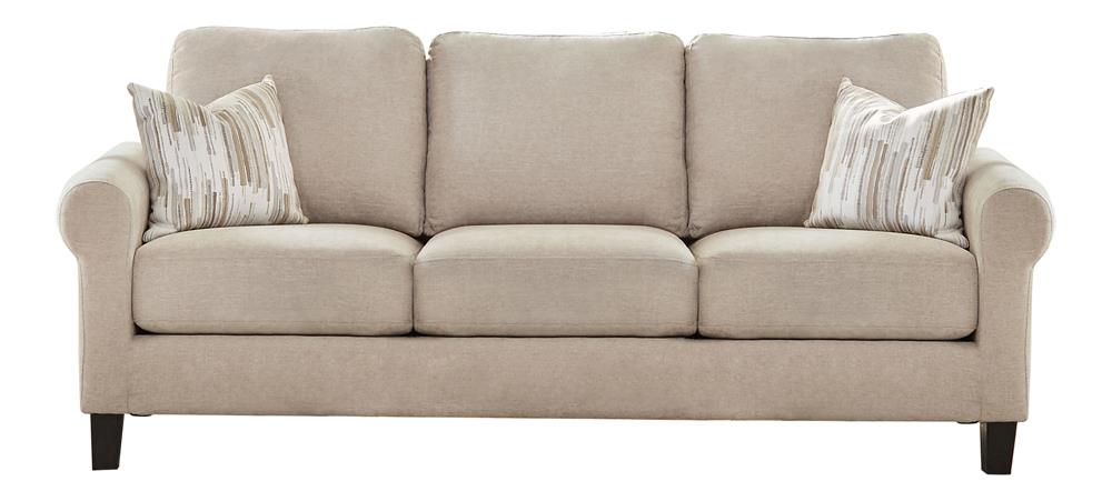 Nadine - Nadine Upholstered Round Arm Sofa Oatmeal