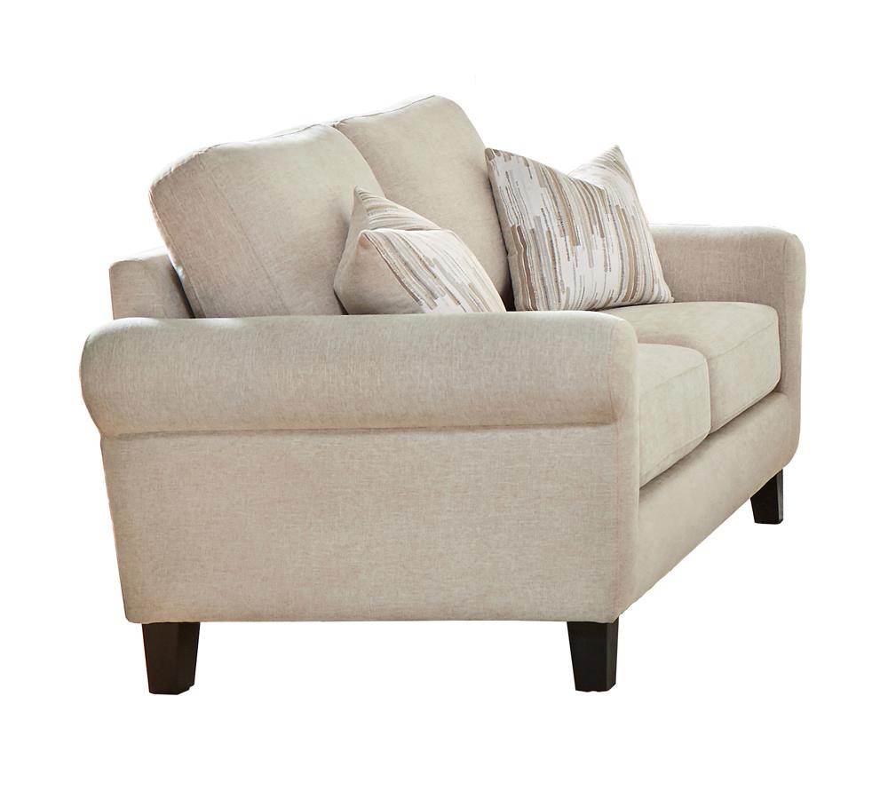 Nadine - Nadine Upholstered Round Arm Loveseat Oatmeal