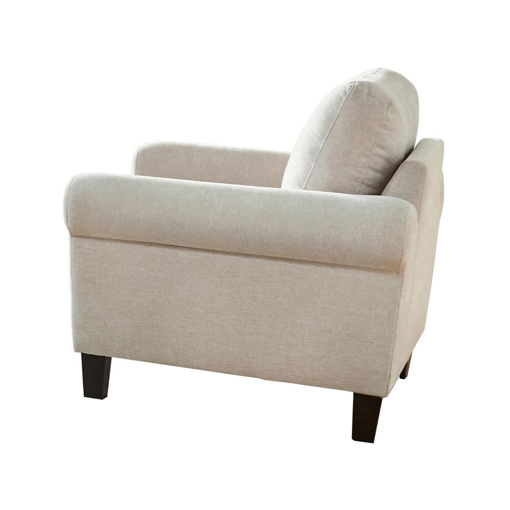 Nadine - Nadine Upholstered Round Arm Chair Oatmeal