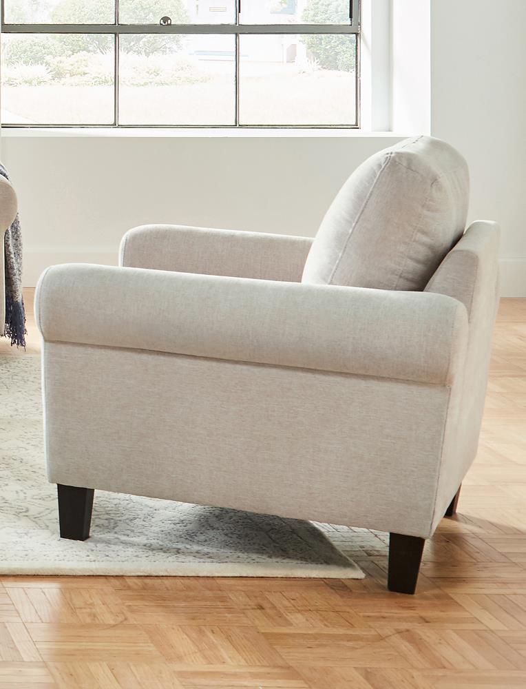 Nadine - Nadine Upholstered Round Arm Chair Oatmeal